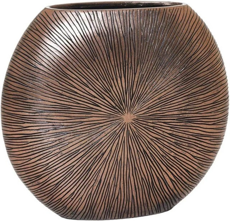 Vivanno Bodenvase Atena in Soliskupfer mit Sonnenstrahl-Struktur aus Fiberglas, B/T/H: 18 x 55 x 50 cm