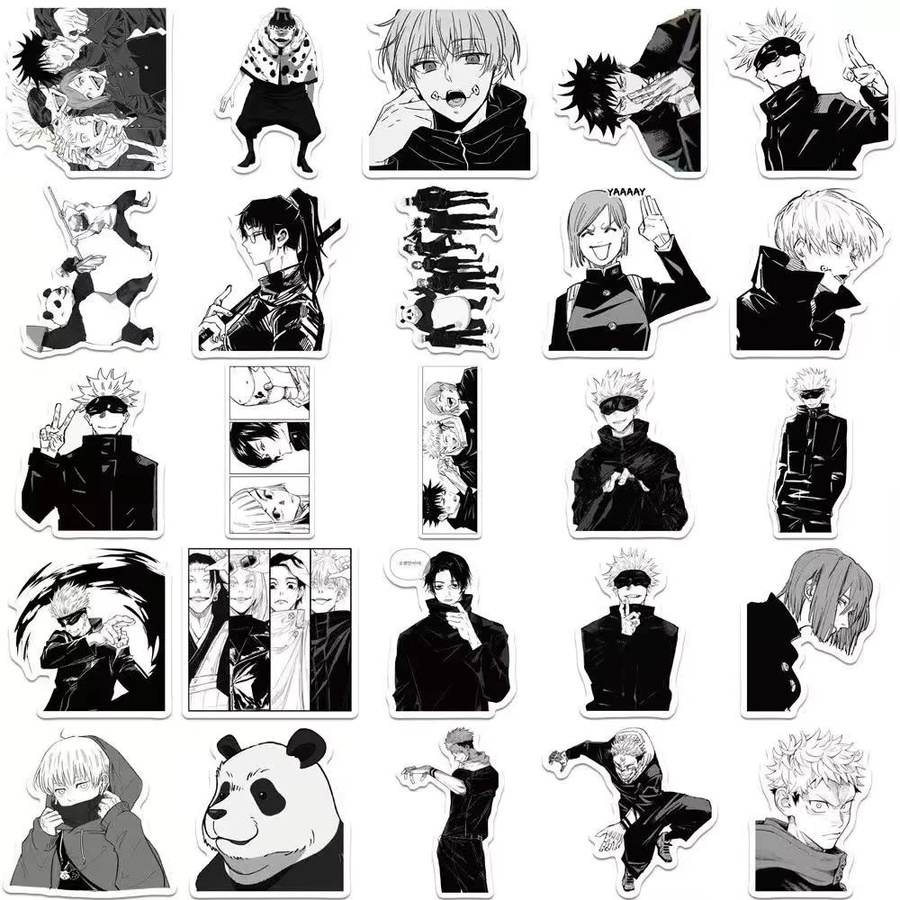 Bandai Jujutsu Kaisen Muster-Graffiti-Aufkleber, 50-teiliges Set, Bunt - Bild 3