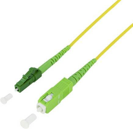 LogiLink Glasfaser LWL Anschlusskabel FPSLS01 Gelb, 1m, 9/125 µ Singlemode OS2, 1x SC APC auf 1x LC APC - Bild 1