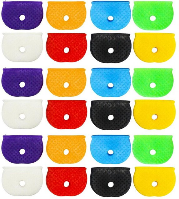Binchi Keji Travel Buntes Tastenkappen-Set für Hausschlüsselabdeckungen aus Gummi und Kunststoff, Runde Kennungen in Rot, Durchmesser: 10 cm - Bild 1
