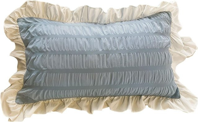 TOMTOP JMS Rüschen Kissenbezug aus Polyester, Grau, B: 48 cm, H: 74 cm - Bild 1