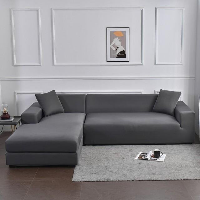 Wasserdichter Sofabezug von Yiran Furniture aus elastischer Milchseide für 1-Sitzer, Grau, Breite: 90-140 cm - Bild 1