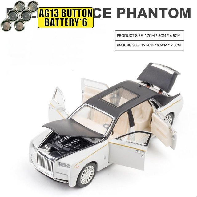 Linyi toy car Rolls Royce Phantom VIII Luxuslimousine, Modellauto, 1:32, Metall, Weiß, ab 14 Jahren - Bild 1