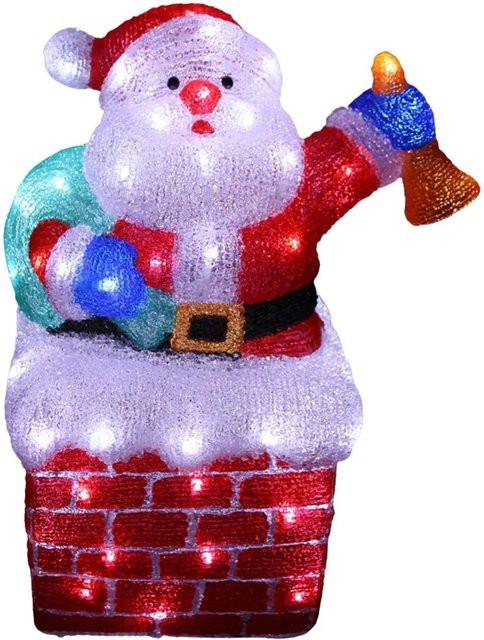 Lex LED Weihnachtsfigur Weihnachtsmann aus Acryl in Weiß, beleuchtete Weihnachtsdekoration, Höhe: 48 cm - Bild 1