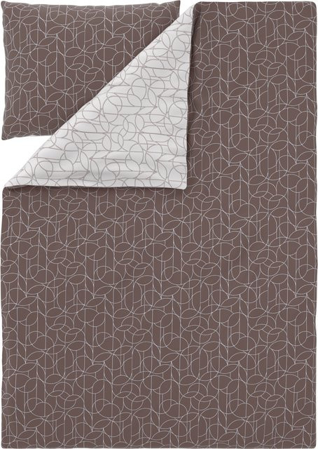 LIVARNO Mako-Satin Wendebettwäsche aus Baumwolle, Braun, B/H: 155 x 220 cm und 80 x 80 cm - Bild 1