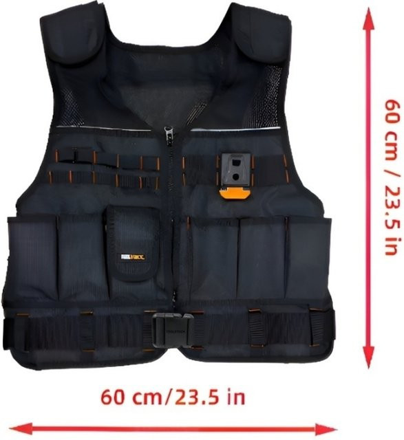 TOOLSTACK Heavy Duty Werkzeugweste für Elektriker und Tischler in Schwarz mit mehreren Taschen und atmungsaktivem Material - Bild 1