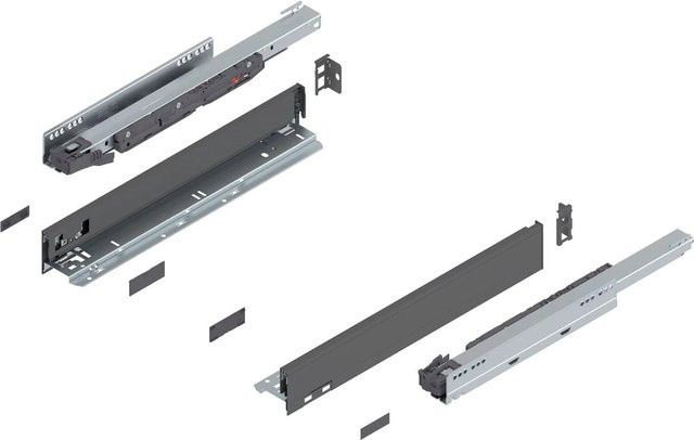 Blum Legrabox Pure Set Schubladensystem mit Blumotion Soft-Close, Nennlänge: 450 mm, Tragkraft: 40 kg, Farbe: Oriongrau matt - Bild 1