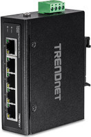 TRENDnet TI-E50 Unmanaged Switch mit 5 x 10/100 Mbit/s Ethernet/LAN Ports, Schwarz, DIN-Schiene oder Wandmontage, Gleichstrom - Bild 1