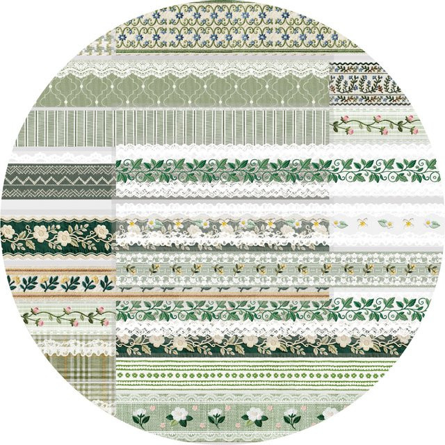 Etori Life Vine Leaf Lace Aufkleber im Nebelwald-Stil, 30 Stück grüne Blumenrand-Aufkleber für Scrapbooking, Notizbücher und Dekoration - Bild 1