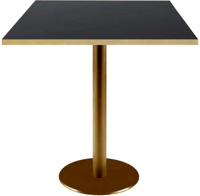 RestooTab Tisch Rome quadratisch in Schwarz und Gold, B/T/H: 70 x 70 x 75 cm - Bild 1