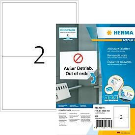 Herma Adressetiketten Special Weiß, B: 19,96 cm, H: 14,35 cm, selbstklebend und ablösbar, 100 Blatt - Bild 1