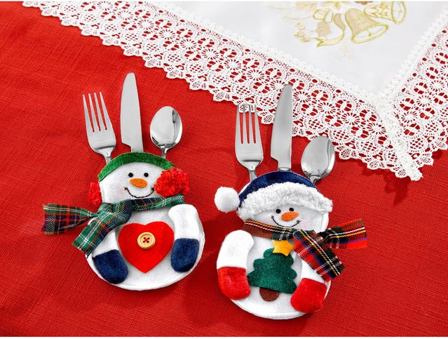 Bestecktaschen Schneemann von genialo, 2 Stück, multicolour - Bild 1