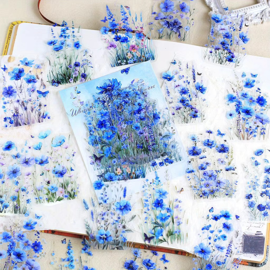 Journamm 40 Stück Blumen-Aufkleber aus PET für Scrapbooking, Junk Journal und Collagen - Bild 2