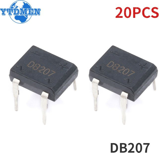 20er Set YTDMEN DB207S Brückengleichrichter DIP4 1000V 2A Leistungsdiode in Schwarz - Bild 1