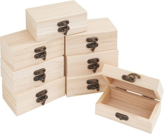 VBS Holzkästchen in Beige, 8 Stück, B: 10 cm, T: 3,8 cm, H: 5,9 cm - Bild 1