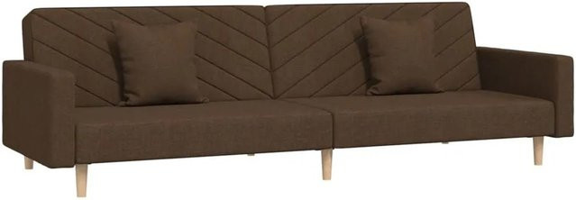 vidaXL Schlafsofa 2-Sitzer Click-Clack in Braun mit 2 Kissen aus Stoff und Massivholzrahmen - Bild 1