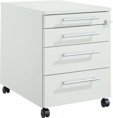 Schäfer Shop Pure Rollcontainer 1233 mit Utensilienauszug und 3 Schubladen, abschließbar, lichtgrau, B: 43,4 cm, T: 60,0 cm, H: 57,0 cm - Bild 1