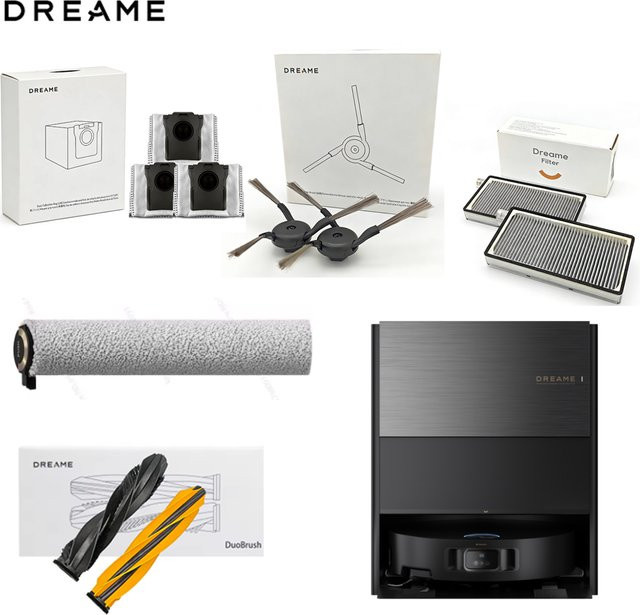 Dreame Aqua 10 Ultra Ersatzteil-Set mit DuoBrush, Seitenbürste, Filter, Wischmopp und Staubbeutel RLR61CE/RLR81 - Bild 1