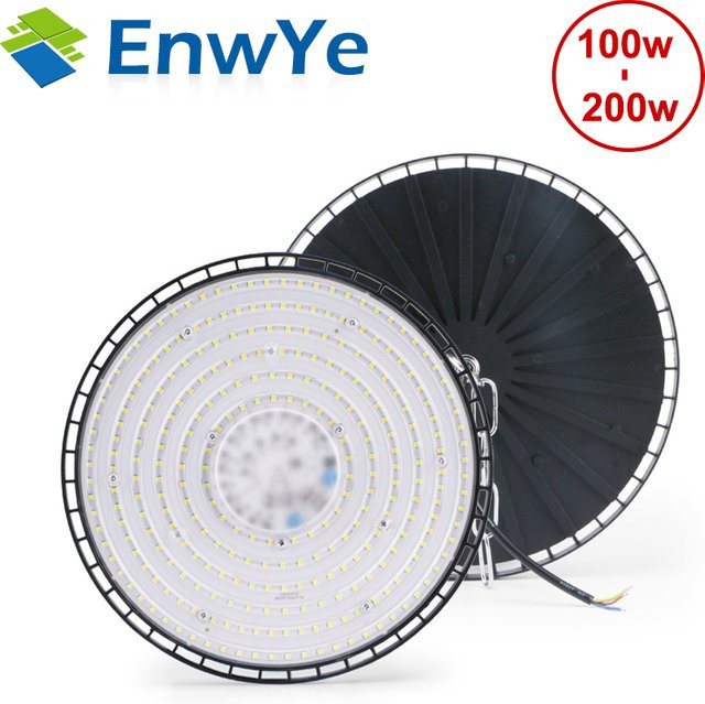 EnwYe UFO LED High Bay Light Industriebeleuchtung 100W, Cool White, Schwarz/Weiß - Bild 1