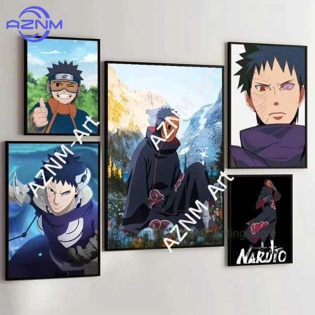 KAYOU Naruto Uchiha Obito Retro Kraftpapier Poster Wandbild Mehrfarbig - Bild 1