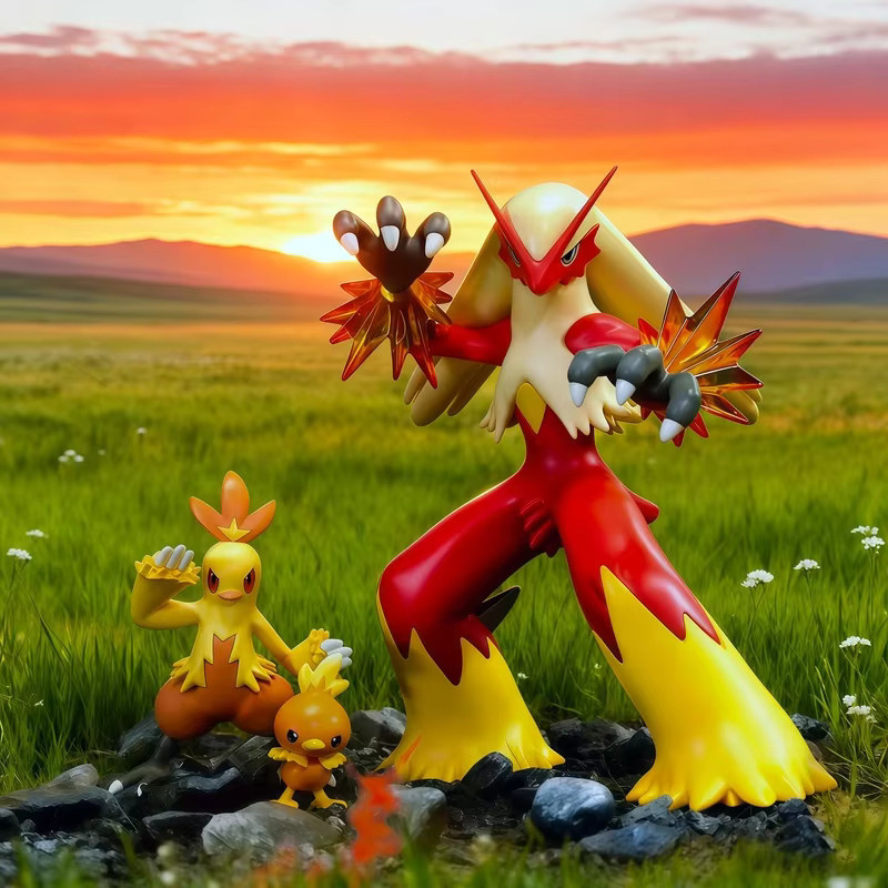 FUNISM Pokémon Anime Spiel Figuren, Blaziken Evolutionäre Gruppe, Set / Bundle - Bild 2
