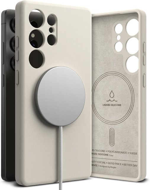 Ringke MagSafe Silikon Hülle für Samsung Galaxy S25 Ultra S938 in Beige - Bild 1