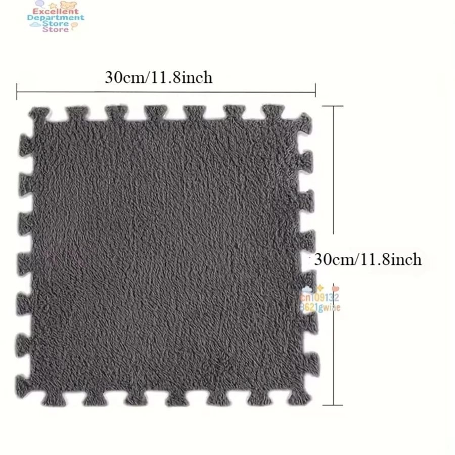 DHDH Plüsch-Spielmatte für Babys in Grau, BPA-freie ineinandergreifende DIY-Kinderspielmatte als Bodenschutz - Bild 4