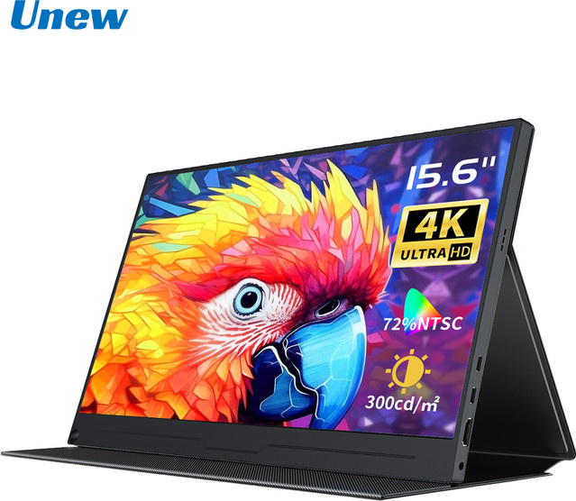 UNEW 15,6 Zoll 4K UHD Gaming Tragbarer Monitor in Schwarz für PC, PS5, Xbox und Smartphone - Bild 1