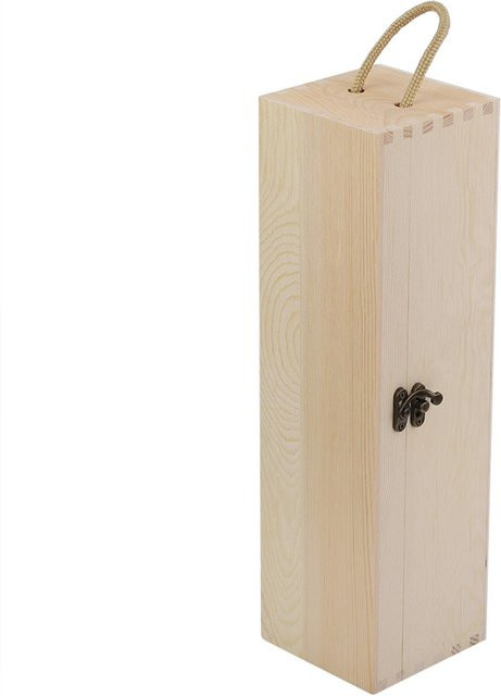 mfySpace Wein Geschenkbox aus Holz für eine Flasche Rotwein in Beige - Bild 1