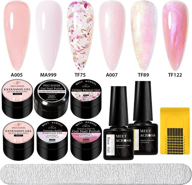 MEET ACROSS Nagelverlängerung Gel Set, 11 Stück, Unisex - Bild 1