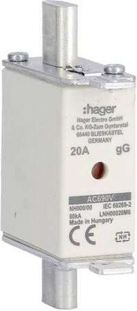 Hager NH-Sicherung LNH00020M6 20A, 3 Stück, Weiß - Bild 1