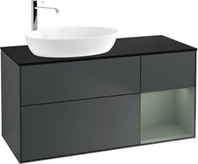 V&B Finion Waschtischunterschrank mit Wandbeleuchtung, Breite: 120 cm, Tiefe: 50,1 cm, Höhe: 50,1 cm, lackiert in matt dunkelblau - Bild 1