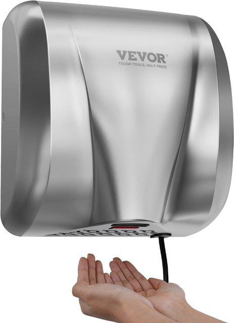 Vevor Handtrockner für Haushalt und Gewerbe aus Edelstahl in Silber, 1800W - Bild 1