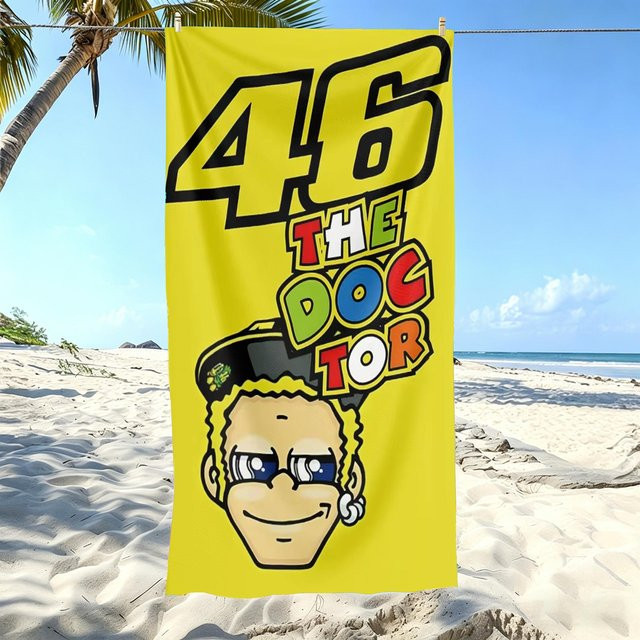 V-Valentino R-Rossi 46 MotoGP Strandtuch aus Mikrofaser in Gelb, B/B: 70 x 140 cm - Bild 1