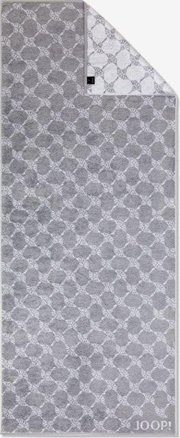 Joop! Living Saunatuch aus Baumwolle mit floralem Muster in Black/White Cornflower, Silber und Grau - Bild 1