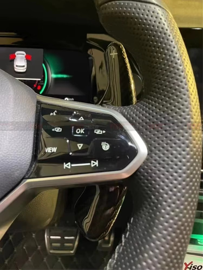 Yiso Carbonfaser Aerodynamik-Kit und Lenkrad-Schaltwippen für Golf 8 R GTI Rline Aspec in Schwarz - Bild 4