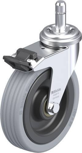 Blickle LRA-VPA 100K-FI-ES Lenkrolle mit Feststeller in Schwarz-Grau, Rad-Durchmesser: 100 mm, Tragfähigkeit: 70 kg - Bild 1