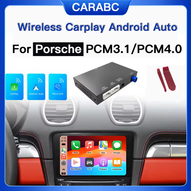 CARABC Drahtloses CarPlay und Android Auto Modul in Schwarz für Porsche PCM 3.1 und PCM 4.0 Modelle wie Panamera, Cayenne, Macan, Cayman, Boxster und 911 - Bild 1