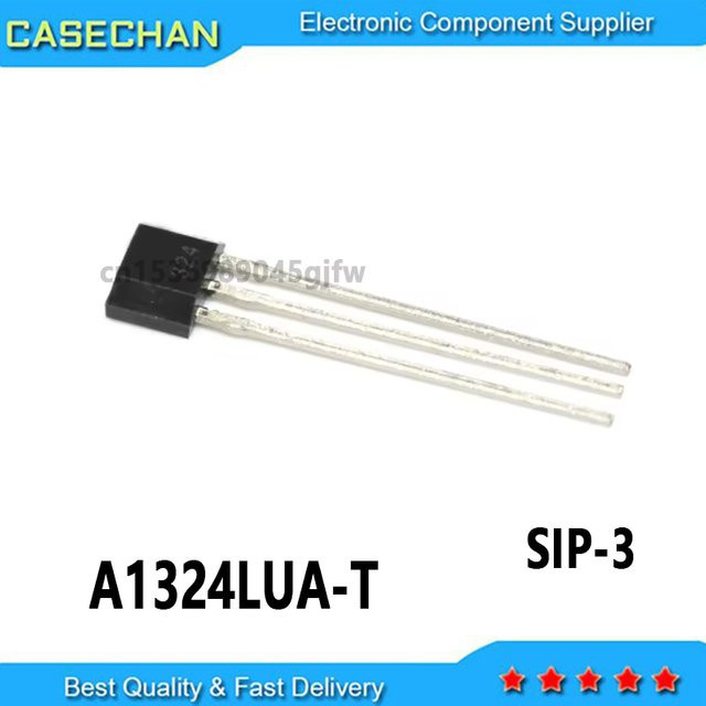 CASECHAN 5 Stück A1324LUA-T SIP-3 Hall-Effekt-Sensor Low Noise Linear mit Analogausgang in Schwarz - Bild 1