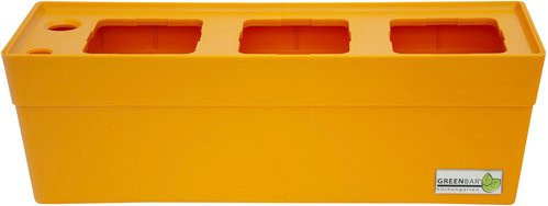 GREENBAR Kräuterbox Fensterkasten mit Bewässerungssystem und Wasserstandsanzeige, Gelb, B/T/H: 16,0 x 15,5 cm - Bild 1