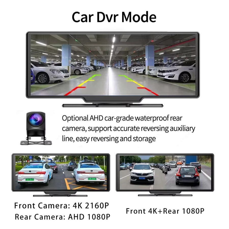 MYOLSD Dash Cam 4K UHD Rückspiegel Dashcam mit Android Auto, Apple CarPlay, GPS und 5G WIFI in Schwarz - Bild 4