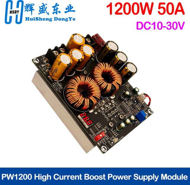 HUISHENGYUFA Hochstrom-Boost-Stromversorgungsmodul PW1200 mit Doppelinduktoren, 1200W 50A, für Audio-Verstärker - Bild 1