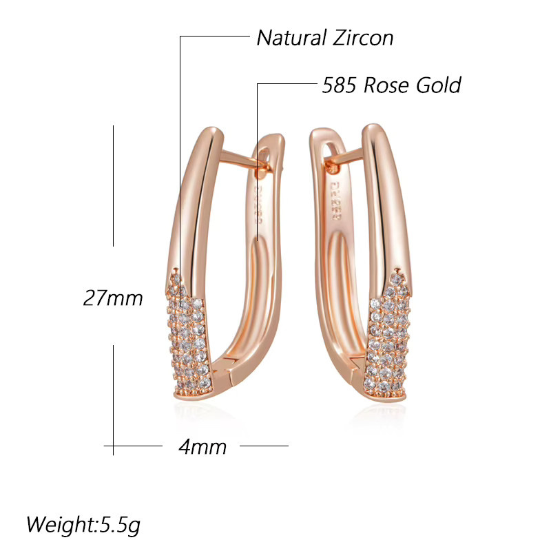 Kinel Creolen Englisch, 585 Gold, Roségold, Zirkonia, Damen - Bild 2