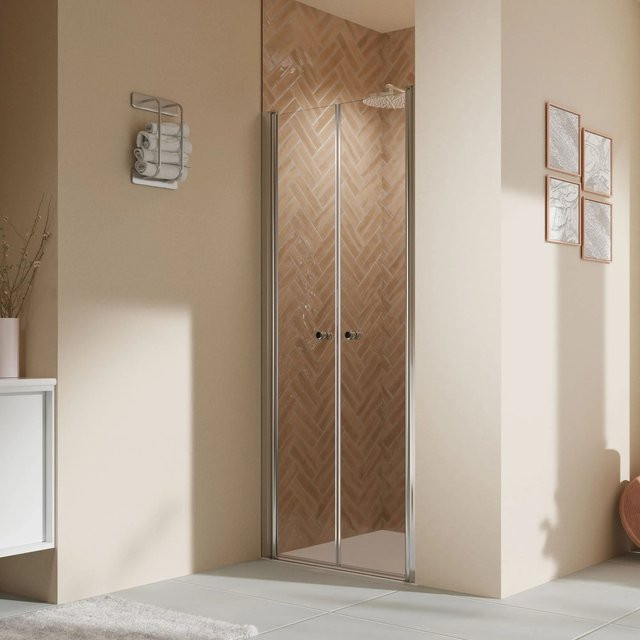 Breuer Pendeltür Elana 2.0 für Nische aus Sicherheitsglas in Silber und Transparent, B: 100 cm, H: 200 cm - Bild 1