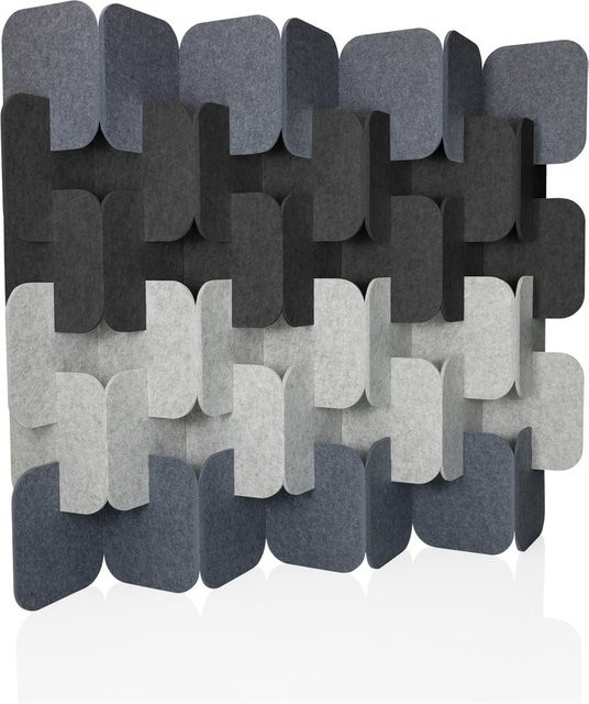 hjh OFFICE Trennwand FLEXMIUT PLUG in Grau aus Stoff - Bild 1