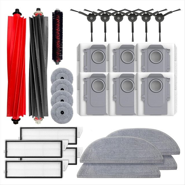 Roborock Ersatzteil-Set für S8 Maxv Ultra und S8 Max Ultra inklusive Hauptseitenbürste, Hepa-Filter, Mopptuch und Staubbeutel in Grau - Bild 1