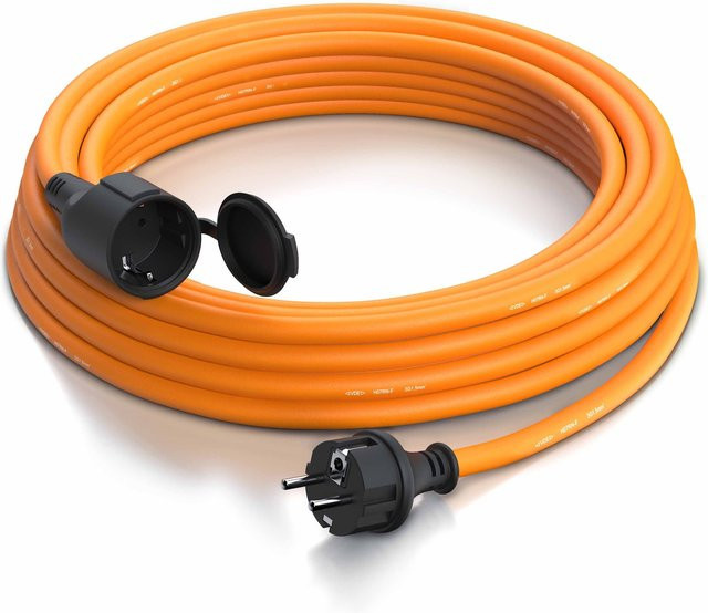 Brandson Verlängerungskabel Typ F Schutzkontakt für den Außenbereich IP44, 3500W, orange, Länge: 10 m - Bild 1