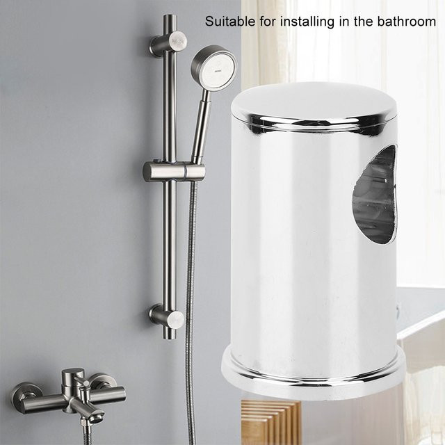 Aramox 2er-Set Duschstangen-Halterung aus ABS-Kunststoff in Silber und Weiß mit Galvanik-Finish - Bild 1