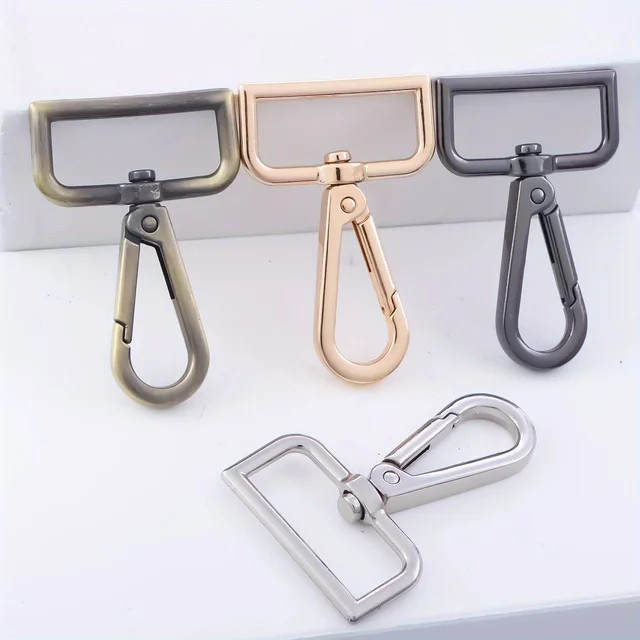 5 Stück drehbare Karabinerhaken aus Metall von Yuchains in Silber für Schlüsselanhänger und Taschenherstellung - Bild 1