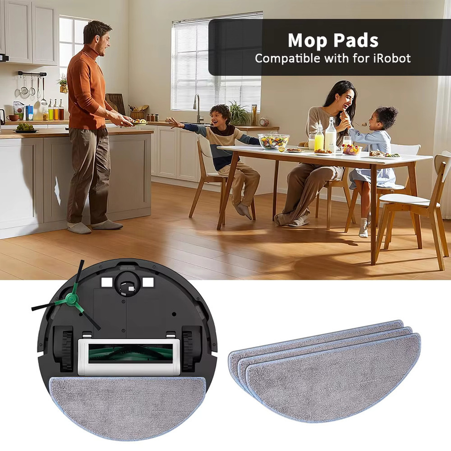 Mopp-Pad-Ersatzteile für iRobot Roomba Essential Vac 2 Q0520, Vac Essential Q0120, 104, 105 Combo und Combo 2 Essential Roboterstaubsauger in Grau - Bild 4